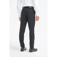 Roberto - Men's Black Shadow Stripes Formal Trousers