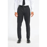 Roberto - Men's Black Shadow Stripes Formal Trousers