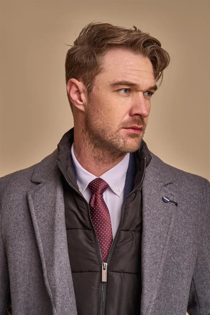 Sanford - Men's Grey Wool Blend Overcoat