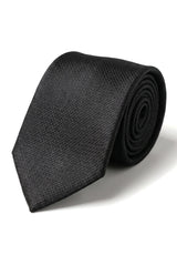 Satin Silk Textured Black Tie Gift Set Pocket Square Cuff Links Tie Matt Satin