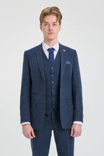 Mens Navy-Blue Peaky Blinders Wool Suit