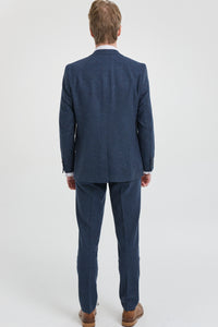 Mens Navy-Blue Peaky Blinders Wool Suit