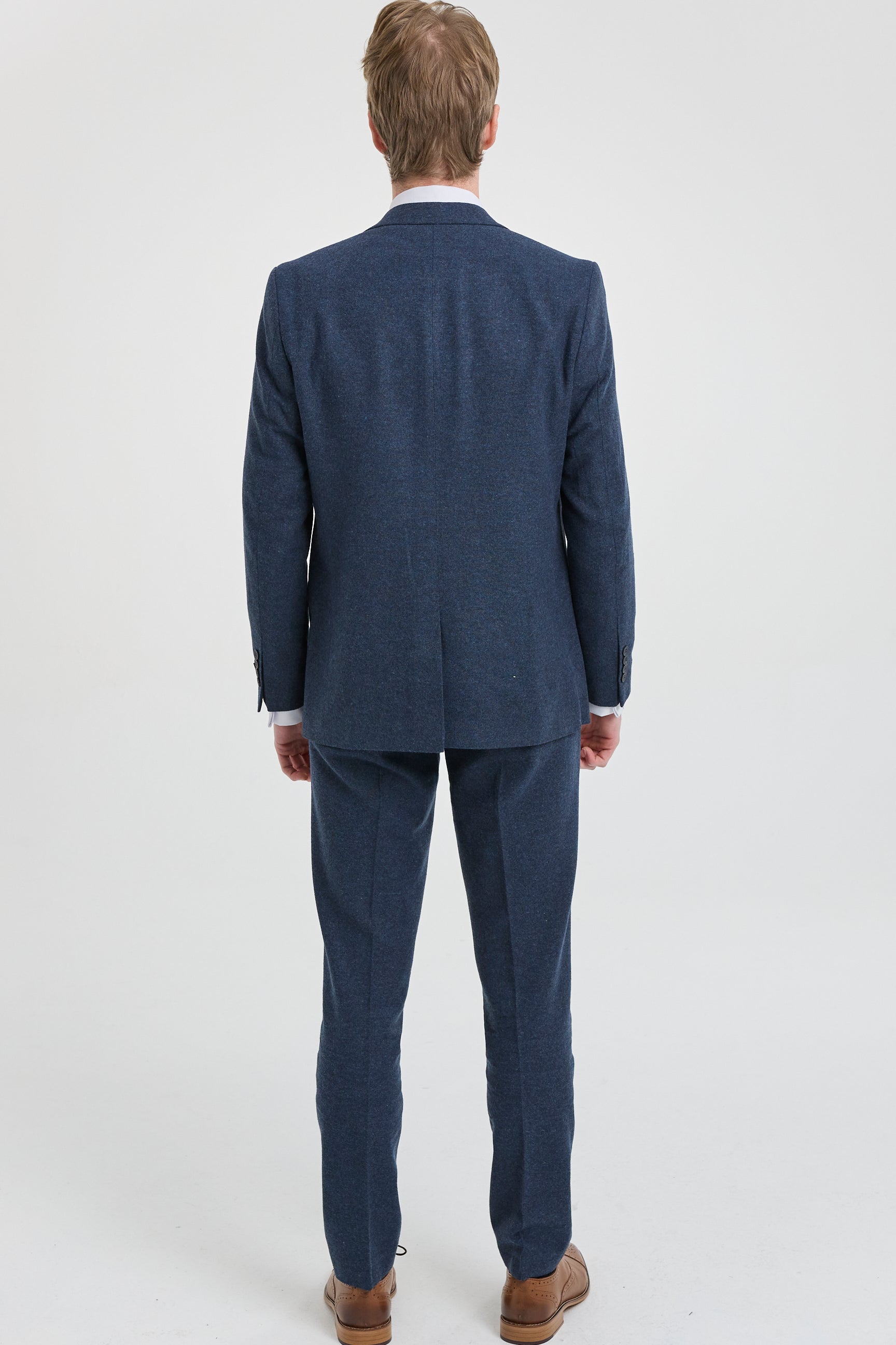 Mens Navy-Blue Peaky Blinders Wool Suit
