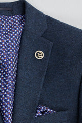 Mens Navy-Blue Peaky Blinders Wool Suit