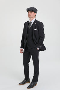 Mens Black Vintage 1920s Suit