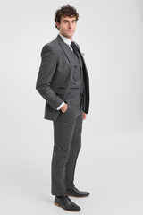 Mens Grey Wool 1920s Peaky Blinders Suit