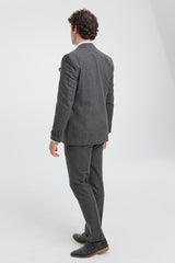 Mens Grey Wool 1920s Peaky Blinders Suit