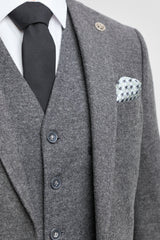 Mens Grey Wool 1920s Peaky Blinders Suit