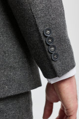 Mens Grey Wool 1920s Peaky Blinders Suit