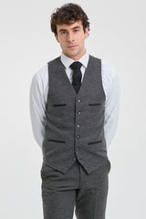 Mens Grey Wool 1920s Peaky Blinders Suit