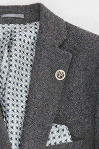 Mens Grey Wool 1920s Peaky Blinders Suit