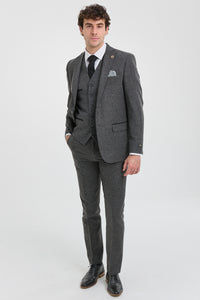 Mens Grey Wool 1920s Peaky Blinders Suit