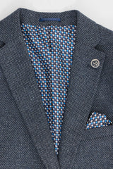 Mens 3 Piece Navy Suit with Double Breasted Waistcoat