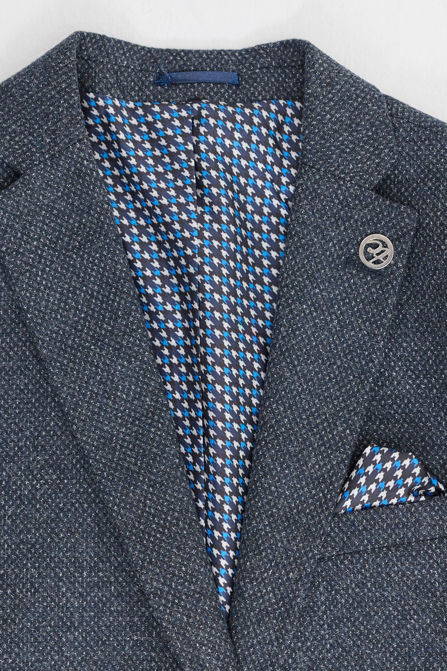 Mens 3 Piece Navy Suit with Double Breasted Waistcoat