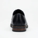 Tanner - Men's Black Leather Plain Toe Derby Lace-Up Shoes