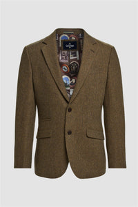 Thomas - Men's Brown Classic Herringbone Tweed Blazer