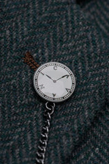 Thomas - Men's Olive Green Classic Herringbone Tweed Blazer