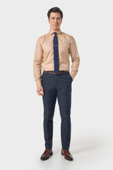 Torino - Men's Navy Check Formal Trousers