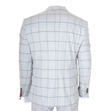 TP-33 - Men's 3 Piece Tailored Fit Grey Plaid Check Suit