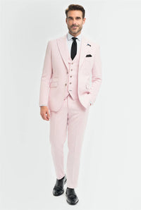 Tropez - Men's Pink Tailored Fit Blazer