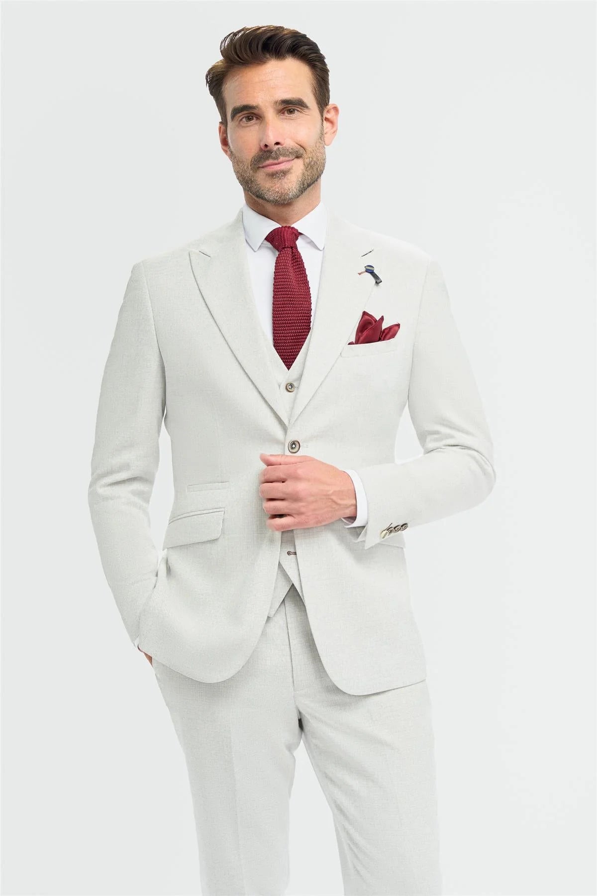 Tropez - Men's 3 Piece Grey Tailored Fit Suit