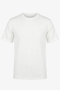 White Ribbed Classic TShirt for Men