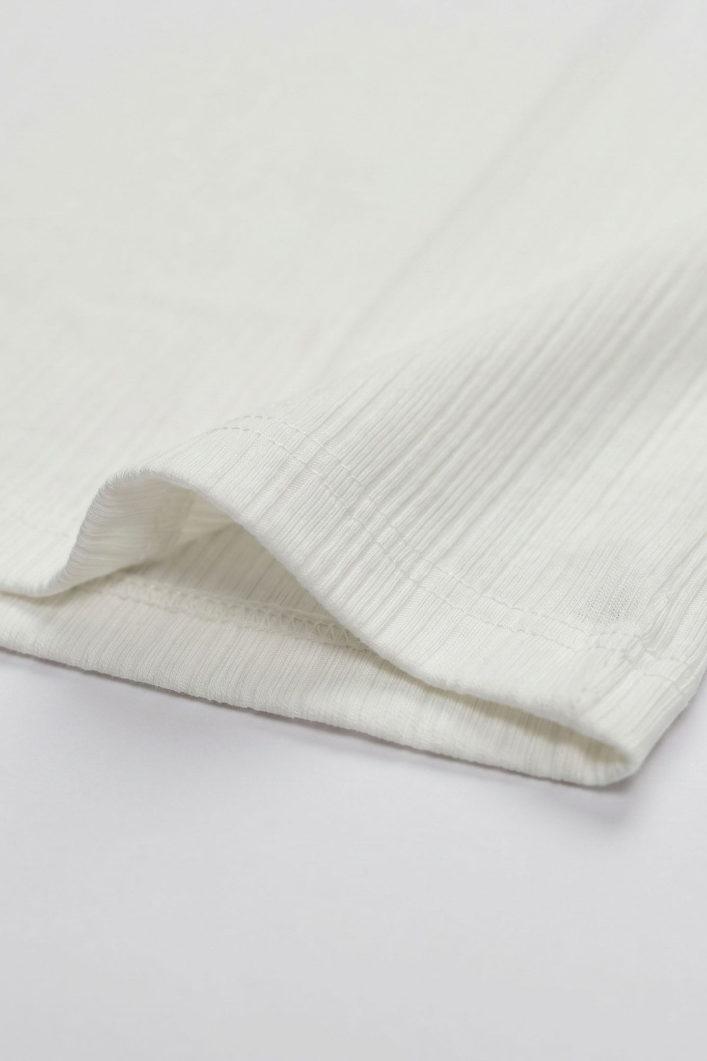 White Ribbed Classic TShirt for Men