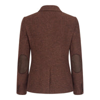 WS-12 - Women's Tweed Suit Blazer Herringbone Wool Rust Brown