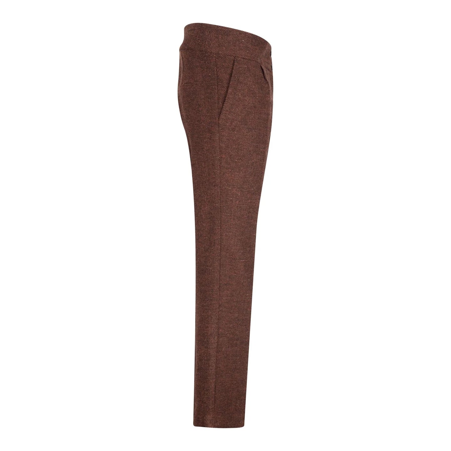 WS-12 - Women's Tweed Suit Trousers Herringbone Wool Rust Brown