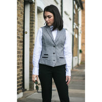 wsn03 - Women's Tweed Grey Blazer Waistcoat Elow Patch Peaky 1920s