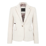 WSN15 - Women's Cream Wool Blend Tweed Blazer