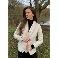 WSN15 - Women's Cream Wool Blend Tweed Blazer