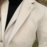 WSN15 - Women's Cream Wool Blend Tweed Blazer