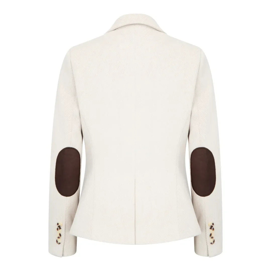 WSN15 - Women's Cream Wool Blend Tweed Blazer